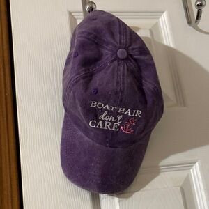 Purple Embroidered Cap “Boat Hair Don’t Care”